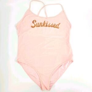 SUNKISSED F21 one piece pink swimsuit approx sz 18 no tags